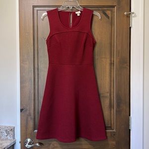 Sleeveless Fit & Flare Dress – Wine Red❤️